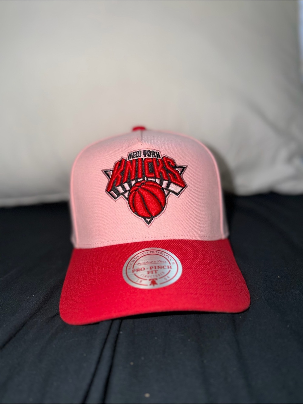 Mitchell & Ness Pink & Red Pro-Pinch Fit Cap